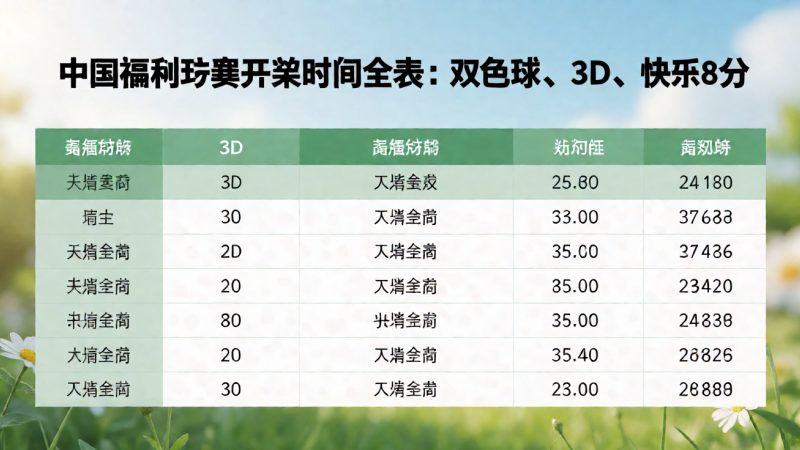 中国福利彩票开奖时间全表:双色球、3D、快乐8分 配图